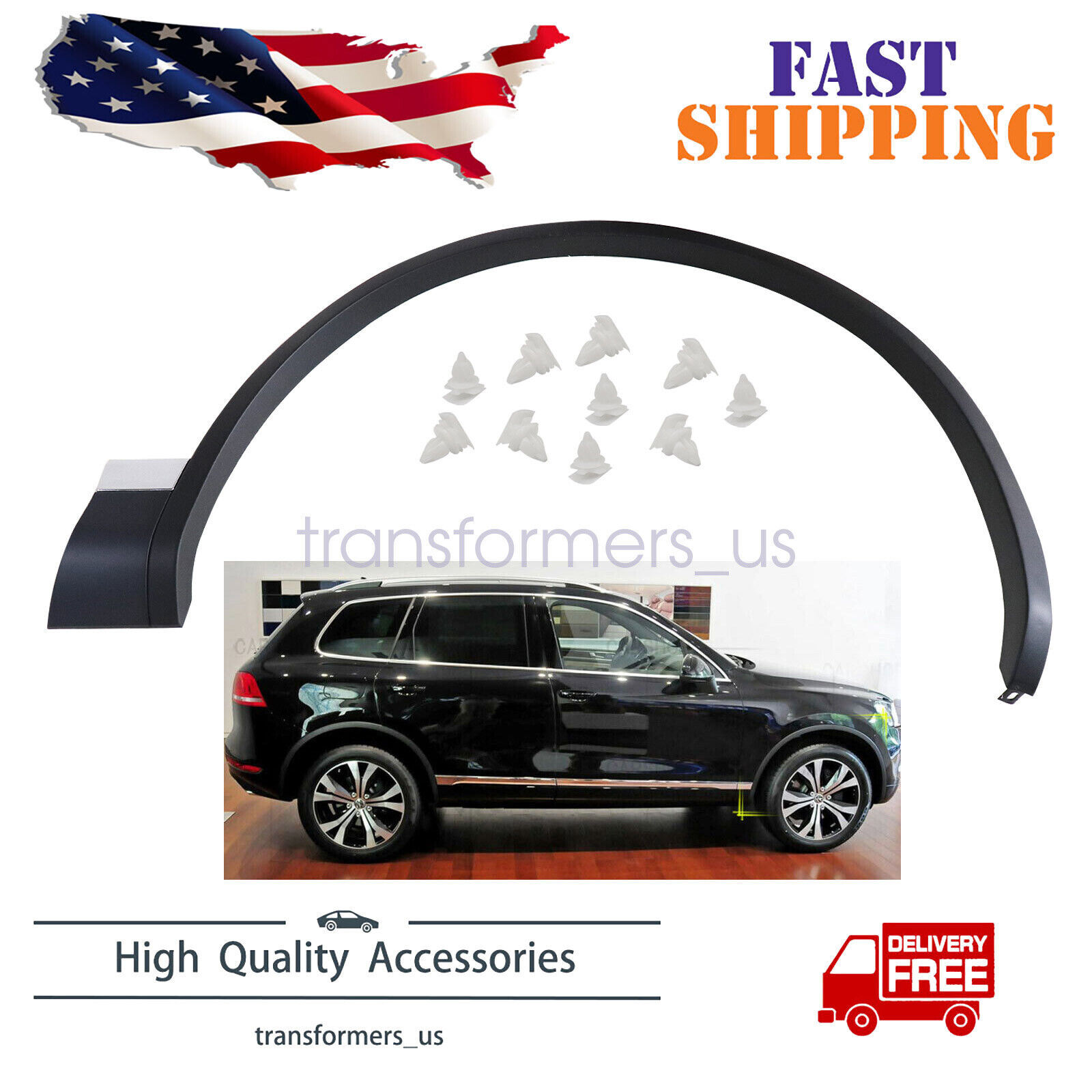 For VW Touareg 2011-2018 Front Right Fender Flare Wheel Arch Molding Cover