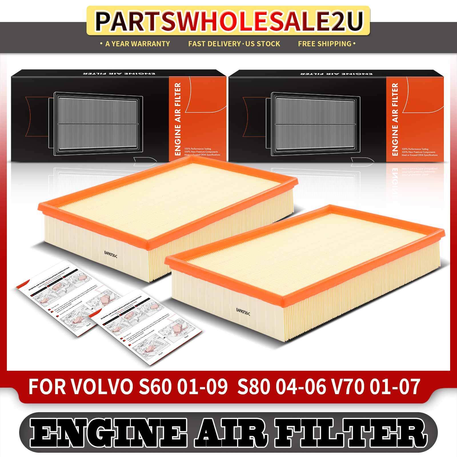 Front 2pcs Engine Air Filter for Volvo S60 01-09 S80 04-06 V70 01-07 XC70 03-07