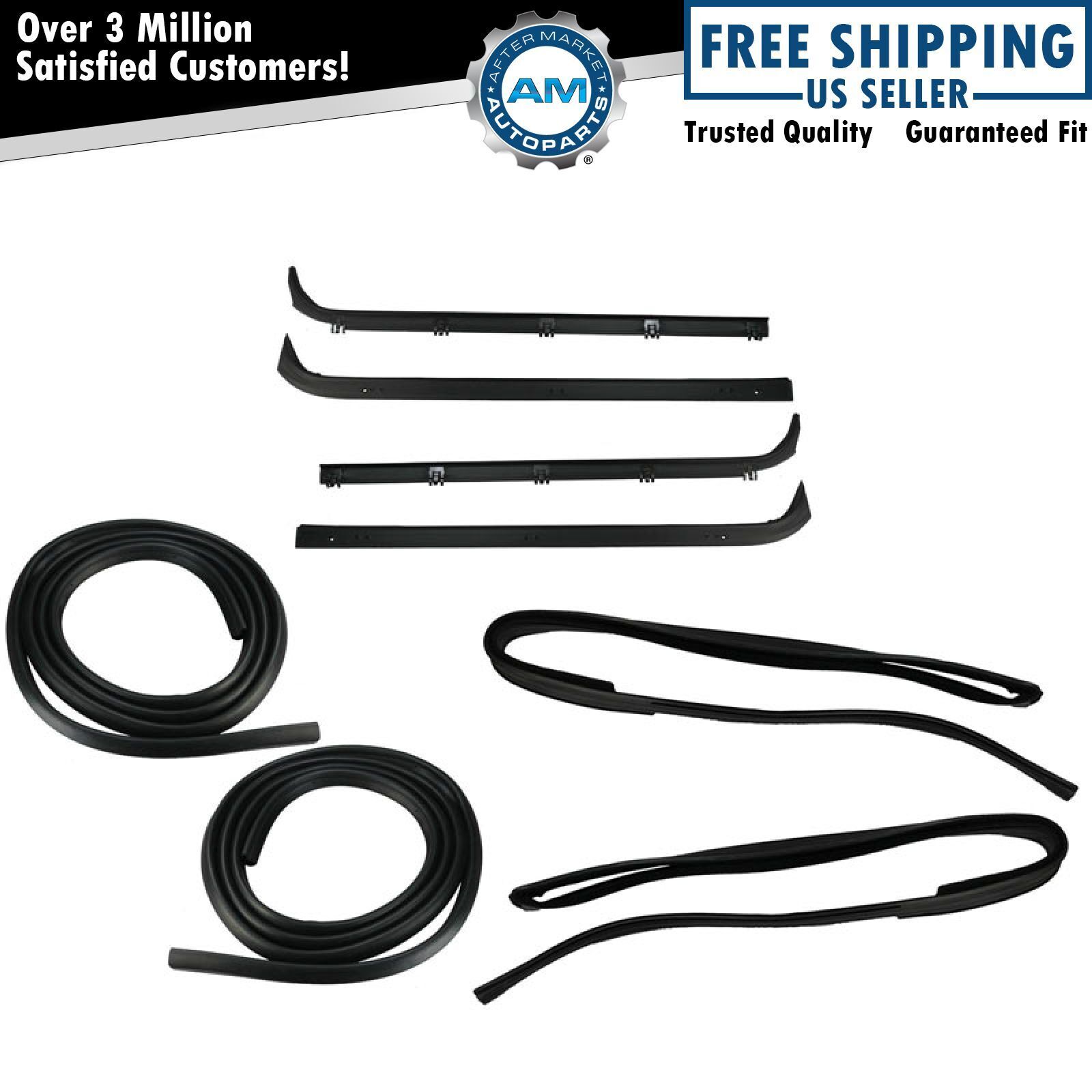 Door & Window Run Channel Sweep Felt Front Seal Kit for 80-86 Ford Pickup Truck