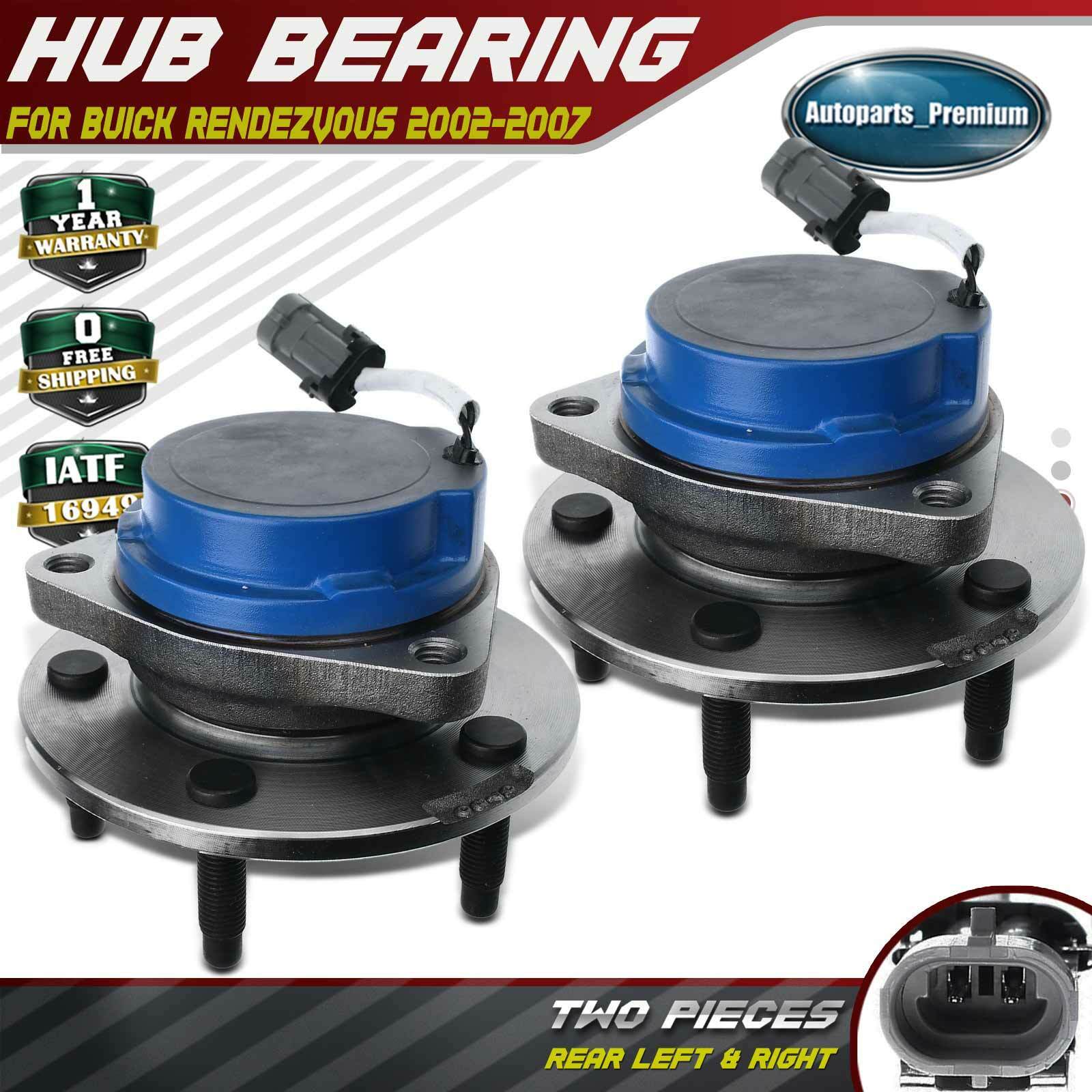 2x Rear Left & Right Wheel Hub Bearing Assembly for Buick Rendezvous 02-07 FWD