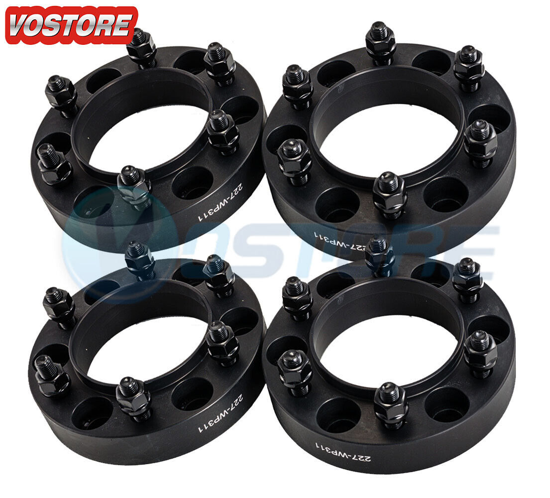 (4) 6x5.5 Hubcentric Black Wheel Spacers Adapters for Toyota Tacoma 4-Runner FJ