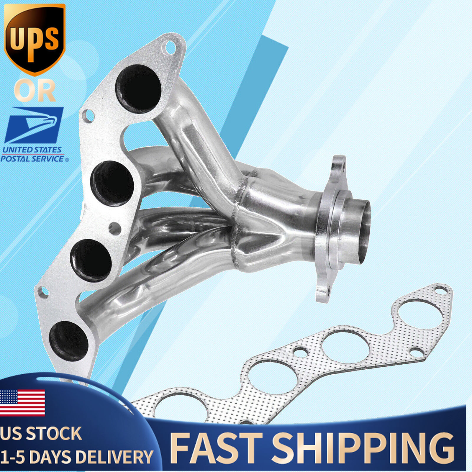 Stainless Steel Exhaust Header For Honda Civic EX 2001-2005 1.7L D17A2 L4-4 SOqP