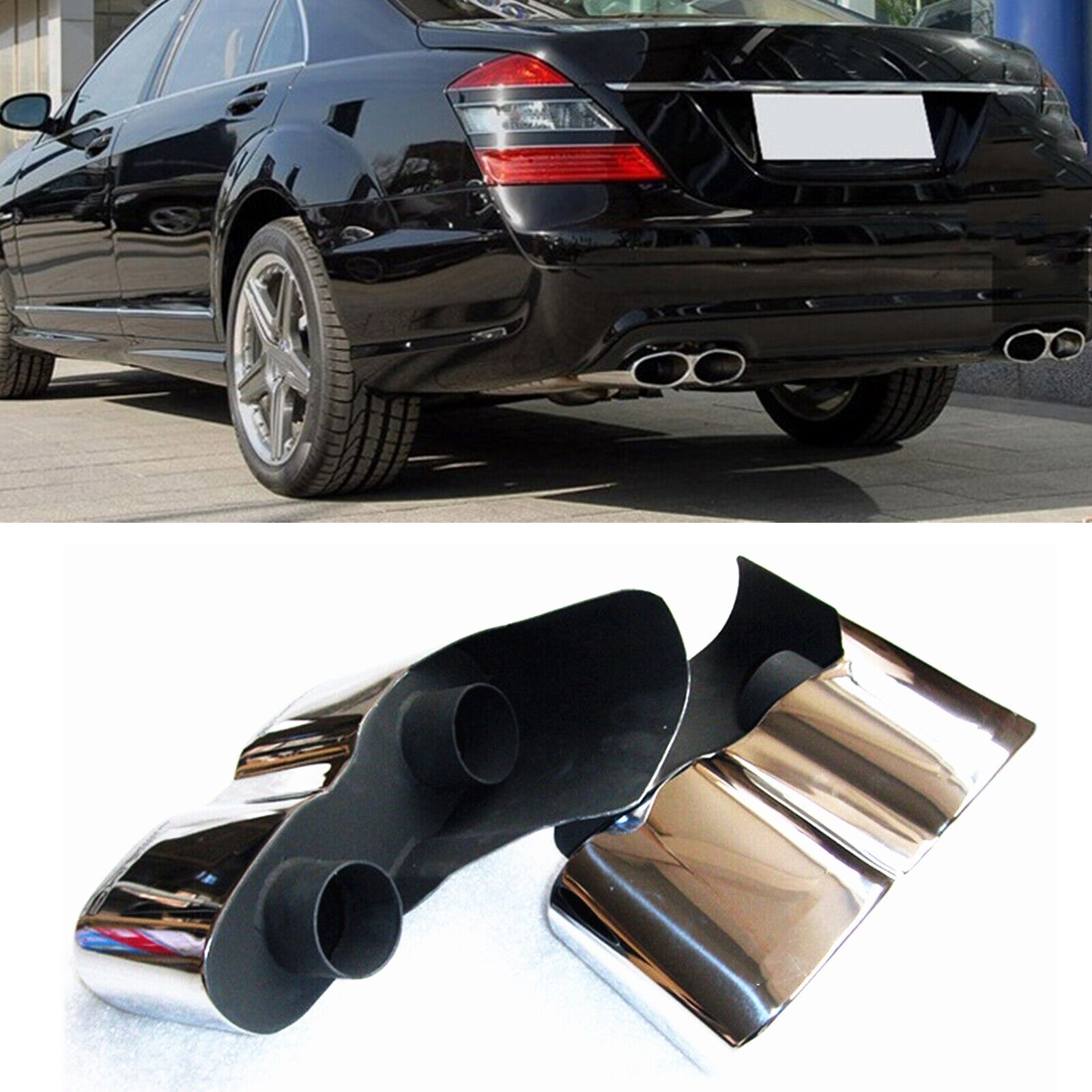 Muffler Exhaust Tail Pipe Tip For Mercedes BENZ W221 S500 S550 S600 S63 S65