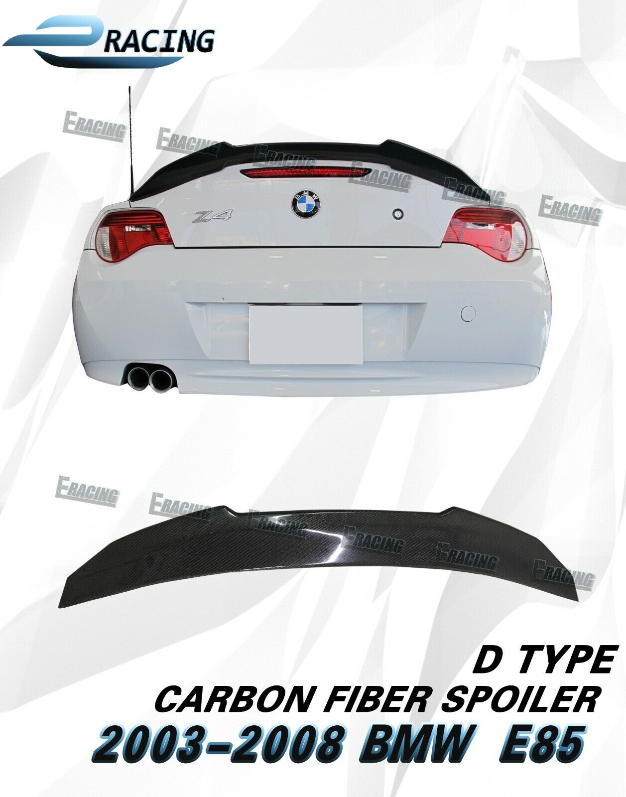 For 2003-2008 BMW E85 Z4 Convertible 2dr carbon fiber spoiler type D