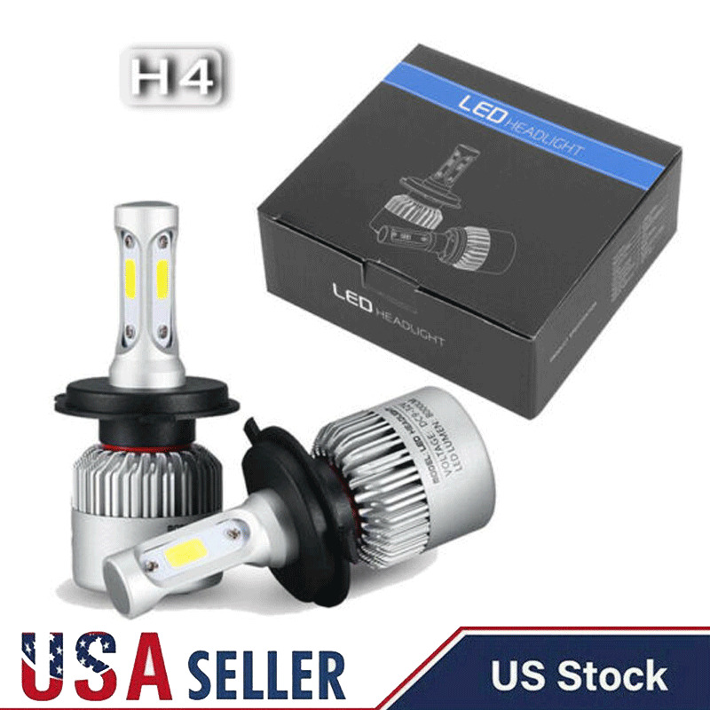 2x H4 9003 LED Headlight Kit 2400W 295000LM High-Low Beam Bulb 6000K Lamp White