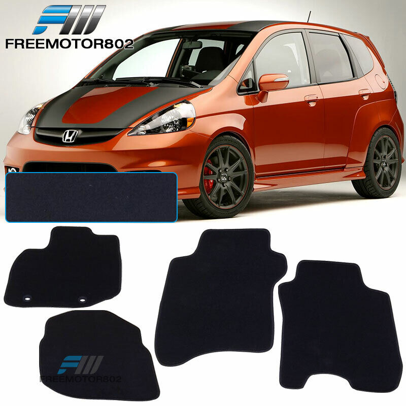 For 06-12 Honda Fit 4Dr Nylon Floor Mats Carpets Nonskid Black 4PC