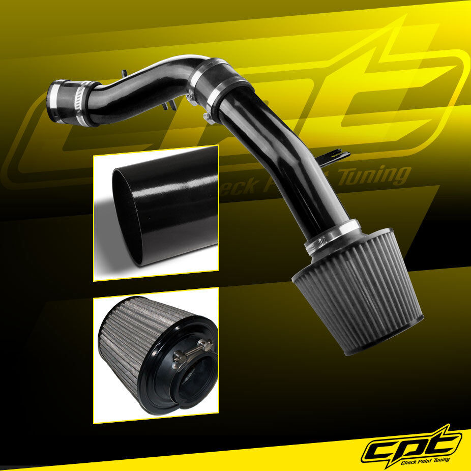 For 12-17 Accent 1.6L 4cyl Black Cold Air Intake + Stainless Steel Air Filter