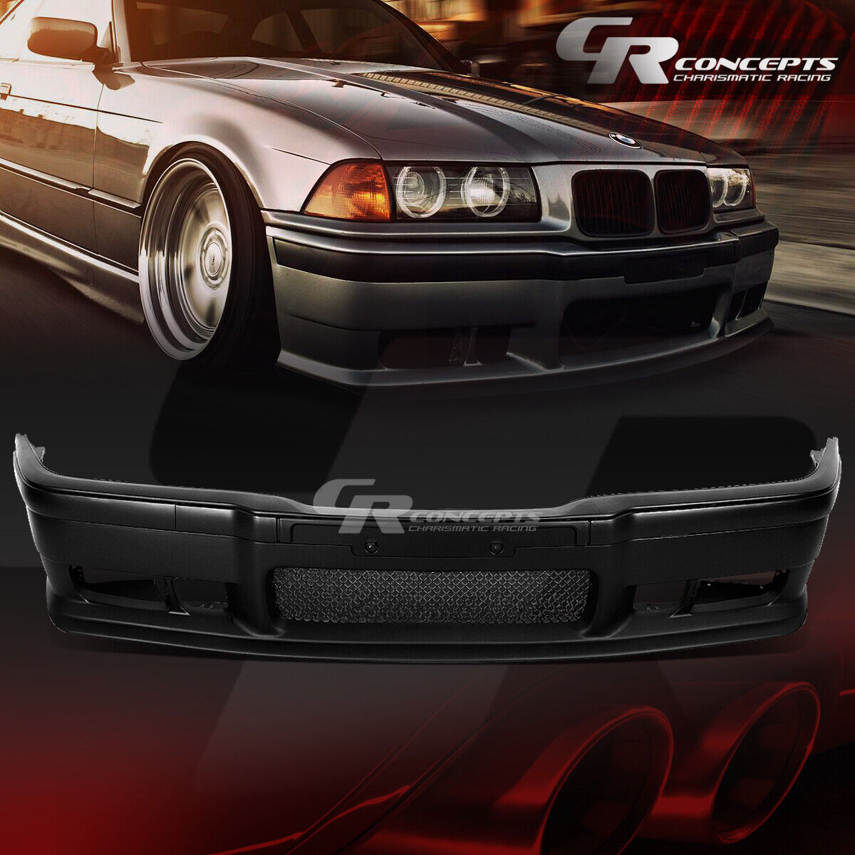 1PC ABS M3 STYLE REPLACEMENT FRONT BUMPER COVER+GRILLE FOR 92-98 BMW E36 3SERIES