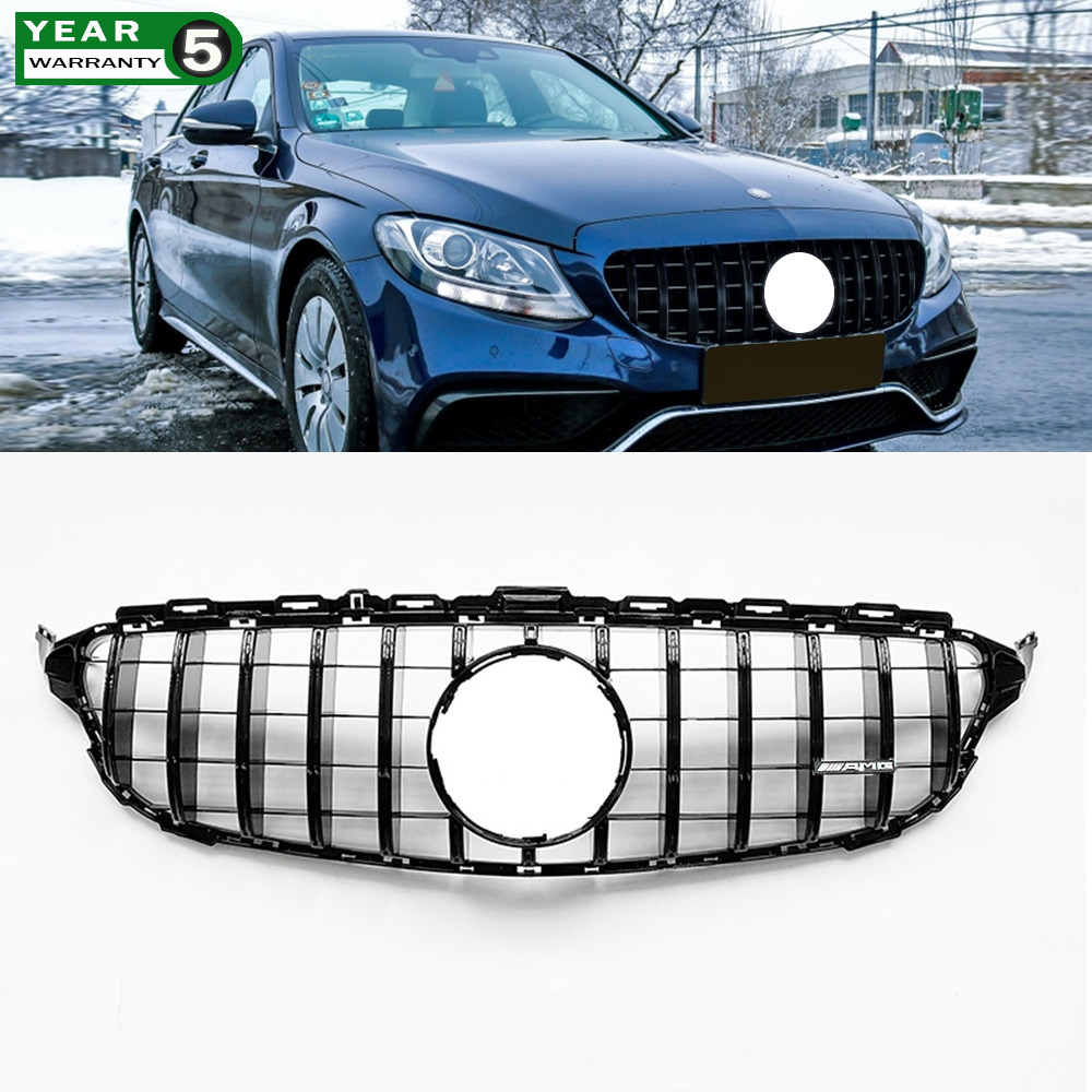 GTR Style Black Grille For Mercedes Benz W205 C250 C300 C350 C43 2015-2018 Grill