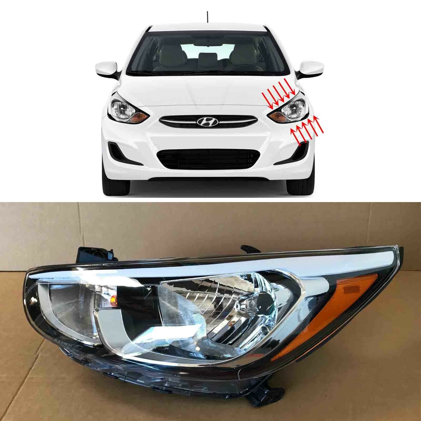 Headlight Assembly for 2015 2016 2017 Hyundai Accent Driver Left Side Halogen