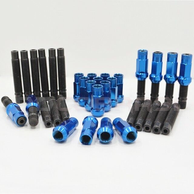 BMW STUD CONVERSION KIT INCLUDES 20 RACING STUDS AND 20 BLUE RACING LUG NUTS 