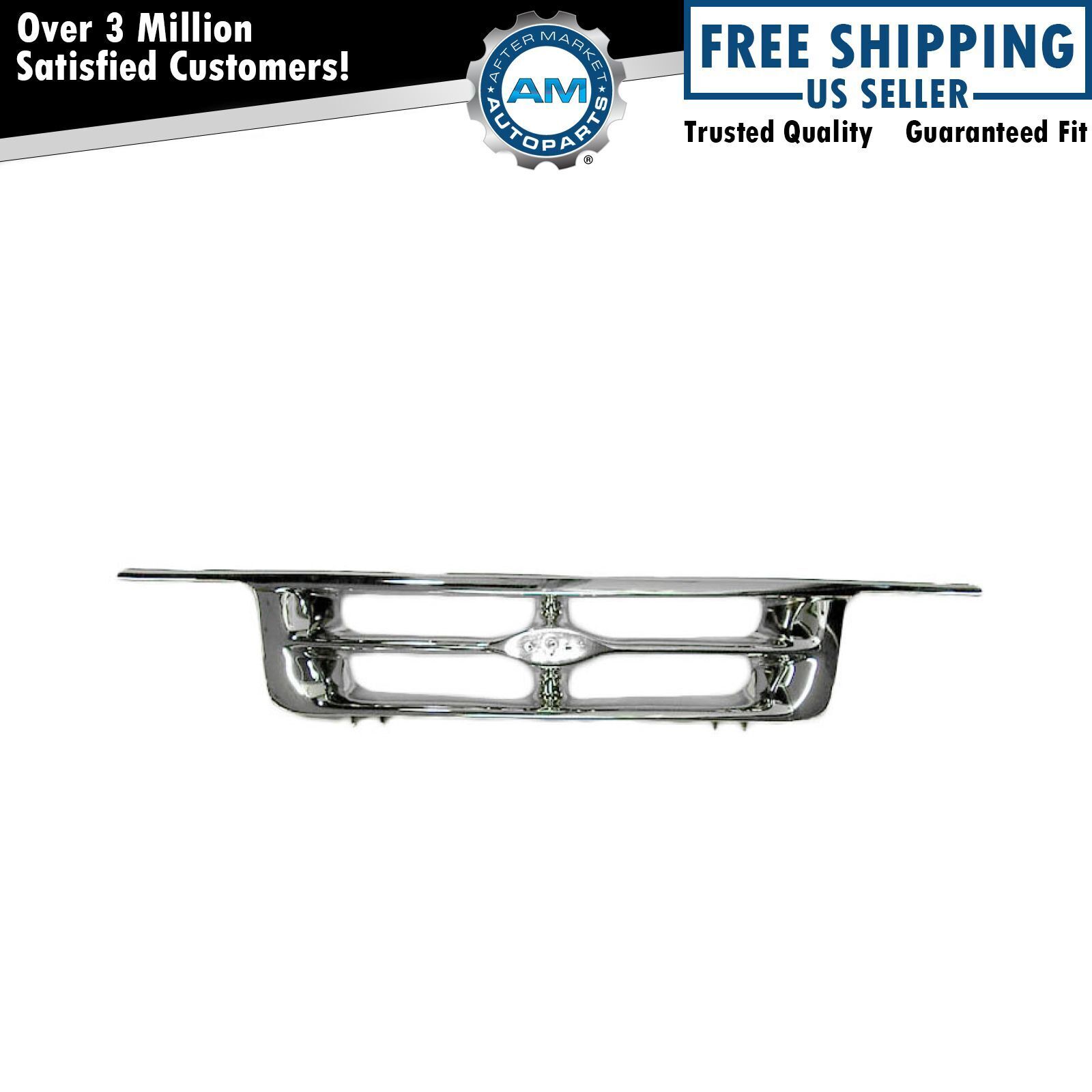 Grille Grill Front All Chrome for 95-97 Ford Ranger Pickup Truck
