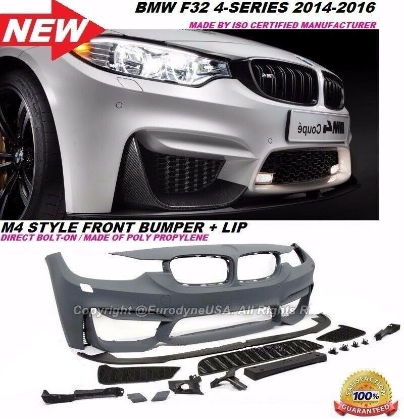 Bmw 2014-2020 4 Series F32 M4 Style Front Bumper Cover With Lip Kit 428I 435I