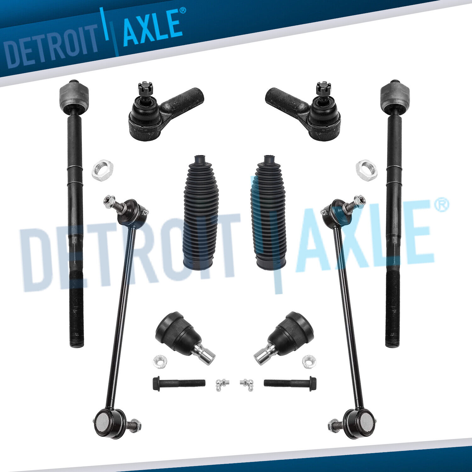 10pc Front Ball Joints Sway Bars Tie Rods for Ford Escape Mercury Mariner Mazda