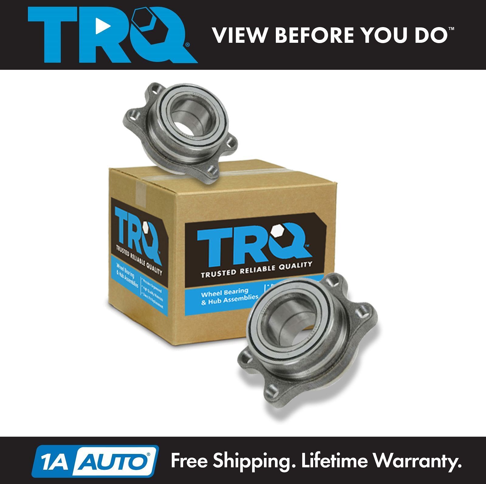 TRQ Wheel Bearing Module Rear Left & Right Pair Set for Nissan 240SX 300ZX