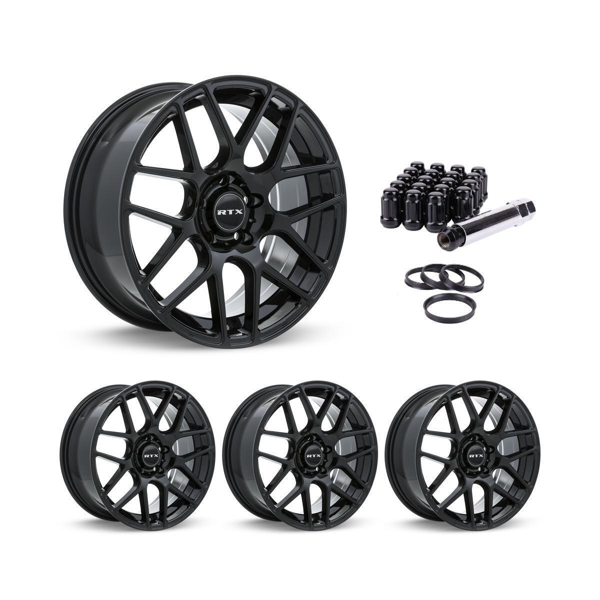 Wheel Rims Set with Black Lug Nuts Kit for 82-94 Pontiac Sunbird P884102 16 inch