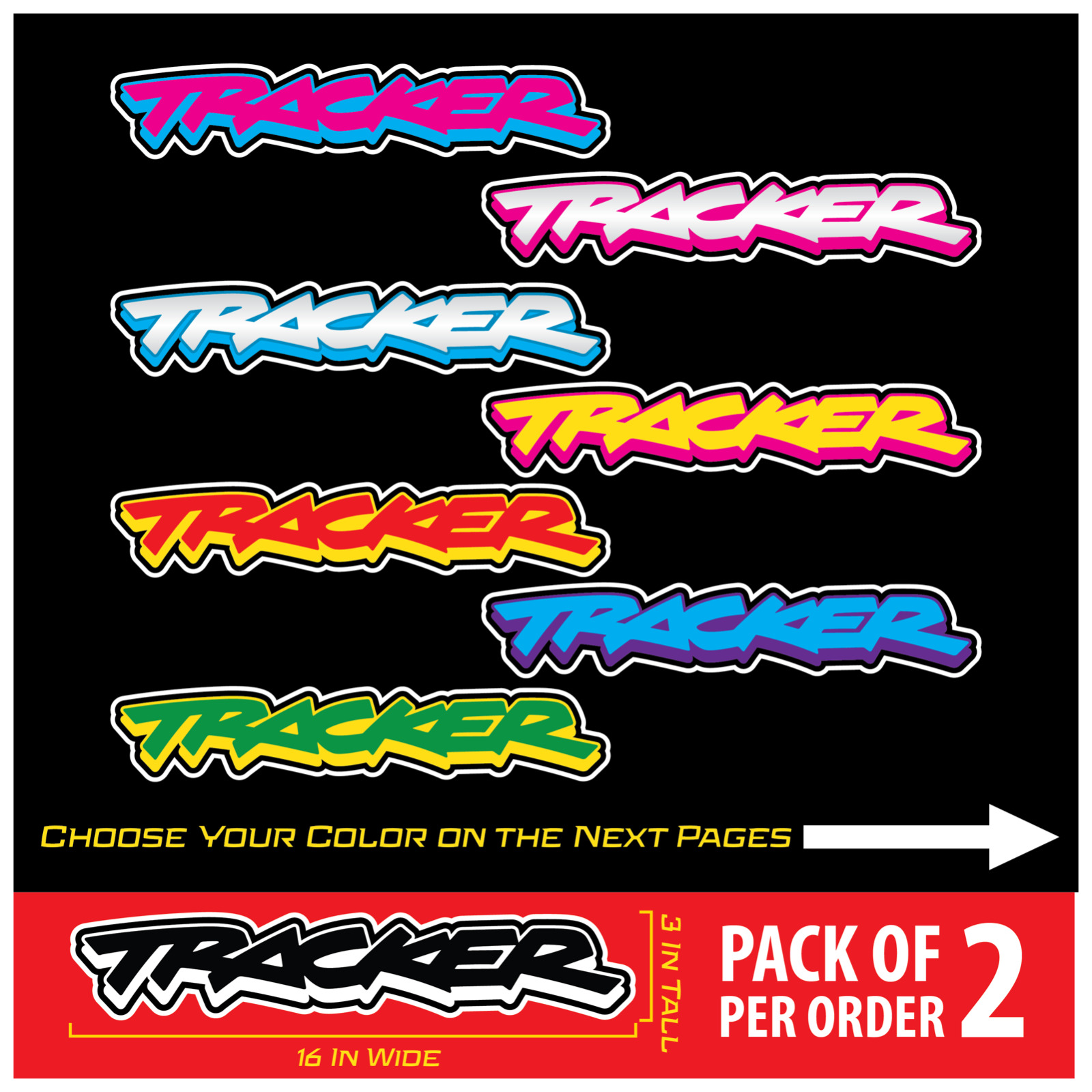 Tracker Logo Decal for Car Truck Window Geo Sticker | Set of 2 Pick your Color