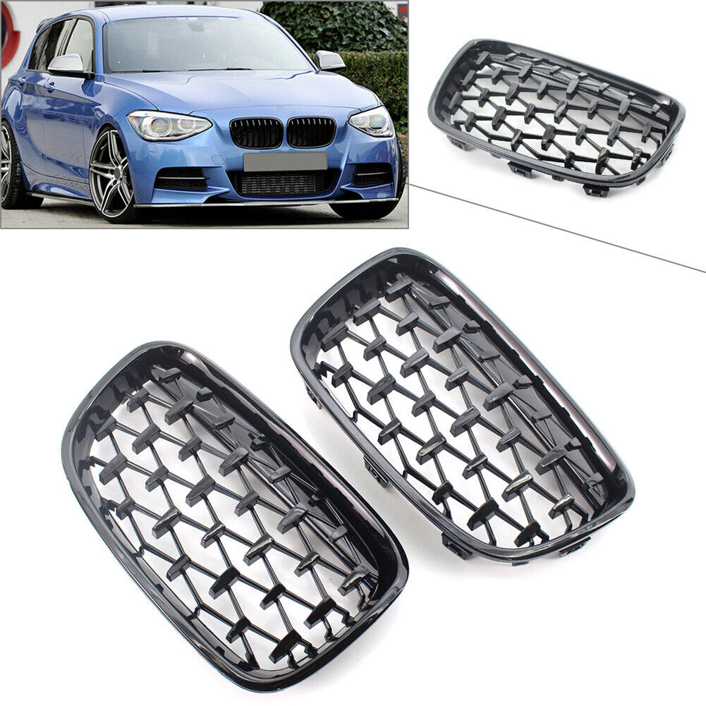 Gloss Black  Meteor Front Kidney Grille For BMW 1 Series F20 F21 2011-2014 US