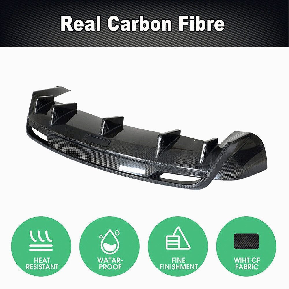 For Tesla Model X Sport 5YJX 16-21 Carbon Fiber Rear Bumper Diffuser Lip Spoiler