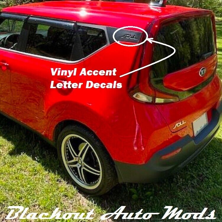 White Vinyl Accent Letter Decal Inserts for Kia Soul 2020-23
