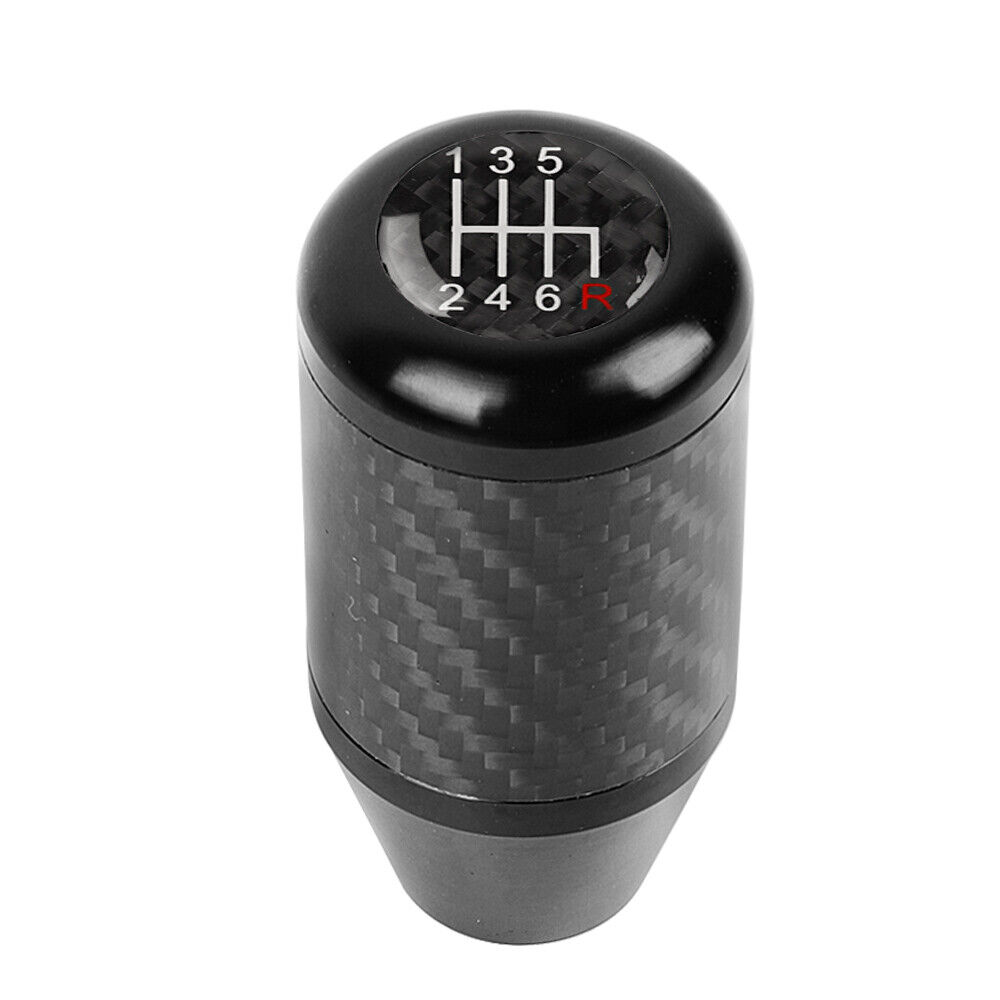 Universal 6 SPEED Black Carbon Fiber Racing Gear Stick Shift Knob For MT Manual