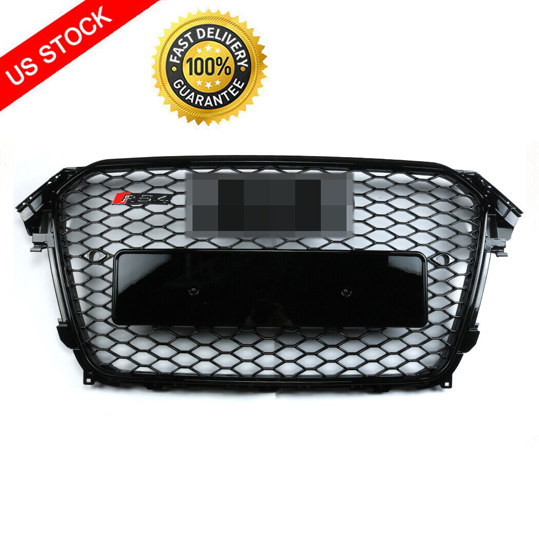  For 13-16 Audi A4 S4 B8.5 Honeycomb Sport Mesh RS4 Style Hex Grille Grill Black