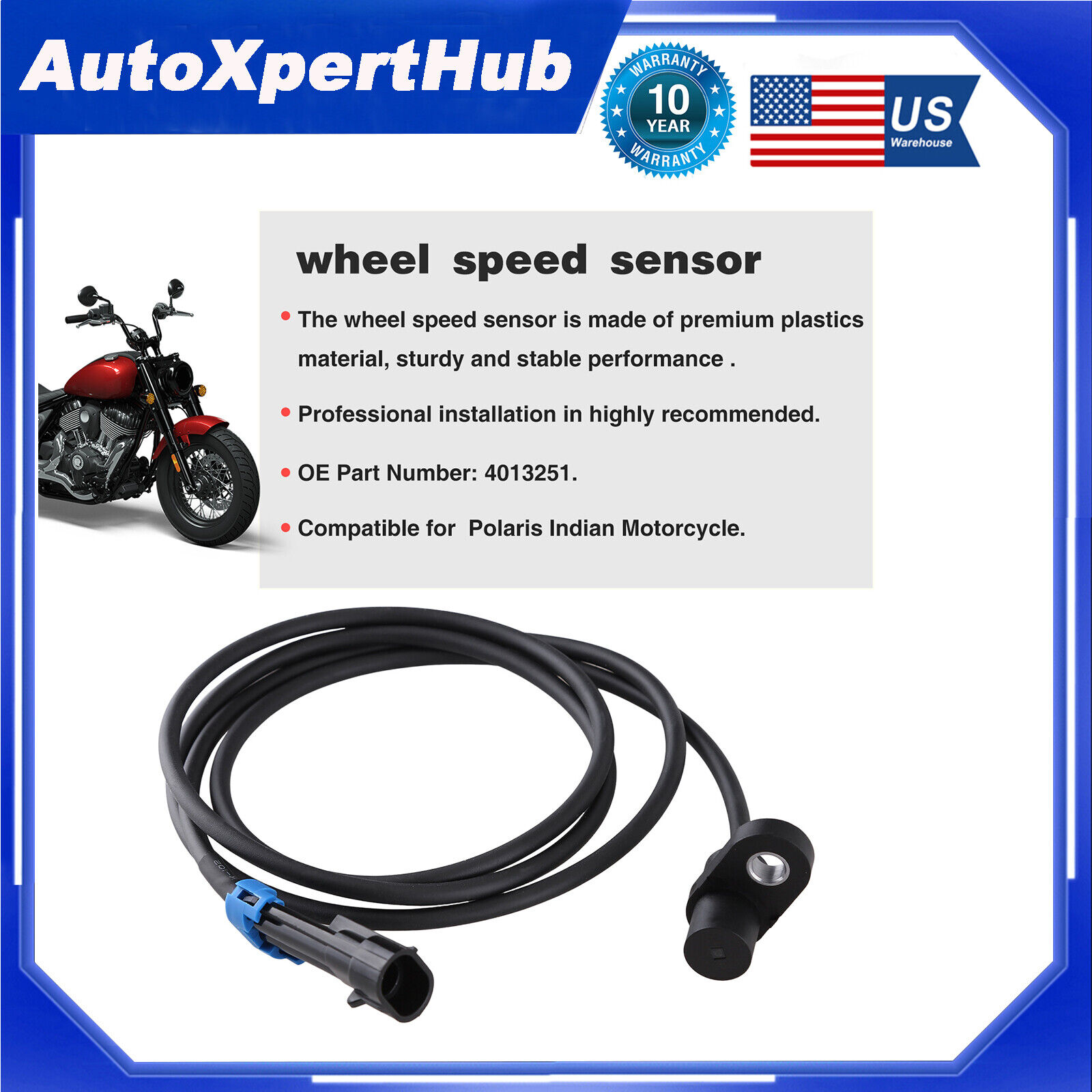For Polaris Indian Motorcycle Wheel Speed Sensor ABS Wheel Speed Sensor 4013251
