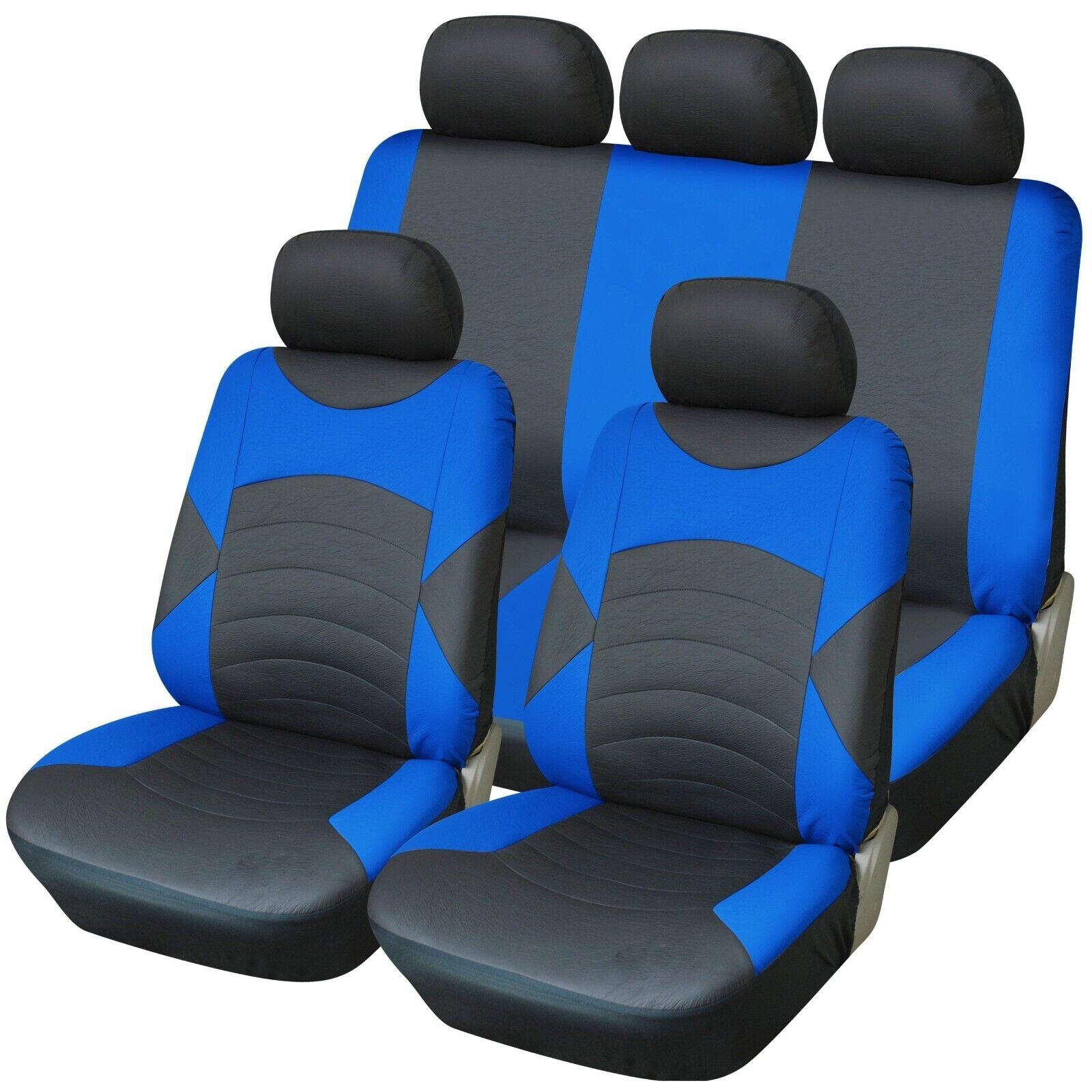 Car Seat Covers Black Blue Touring Full Set 9pc Front Rear For Renault Clio