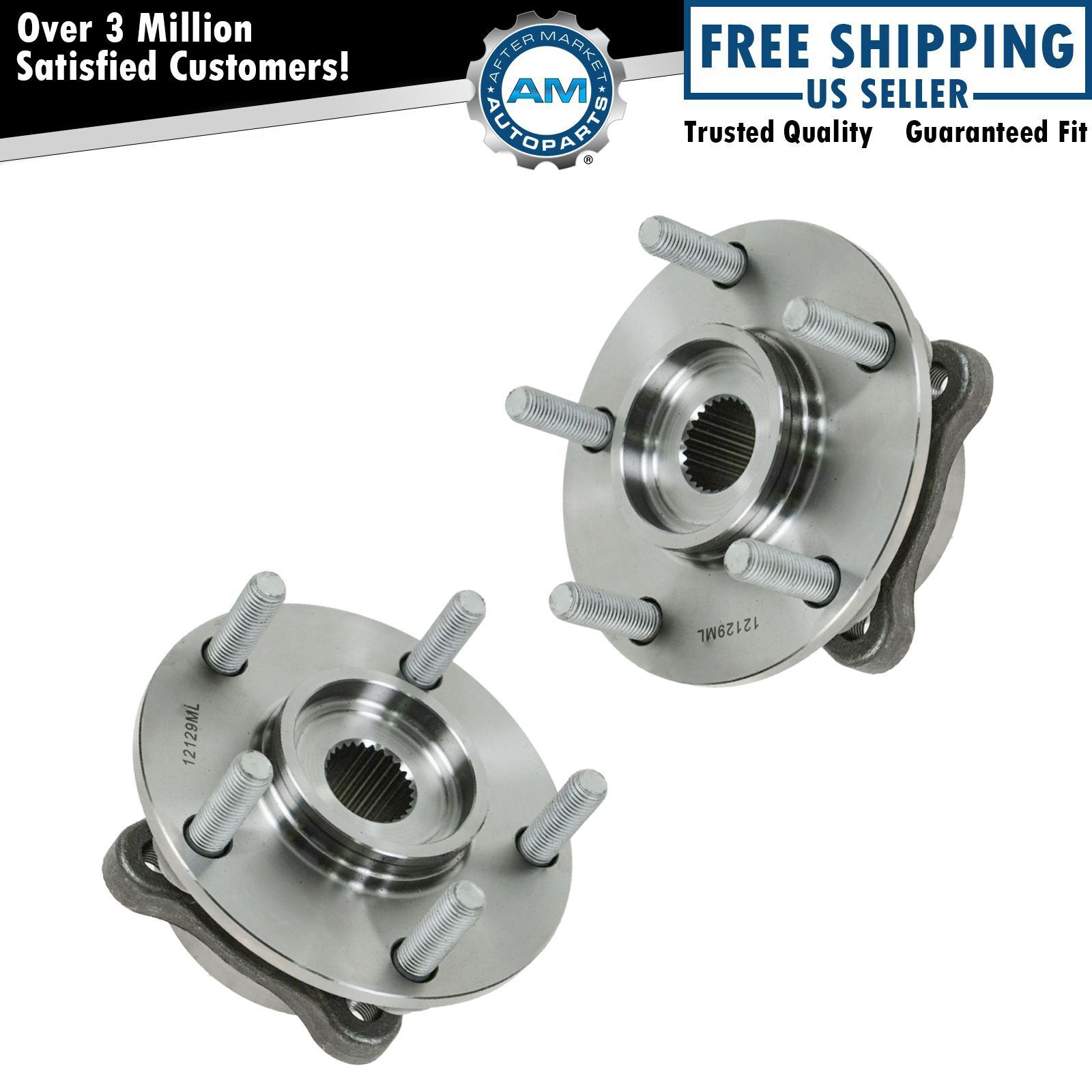 Front Wheel Hub & Bearing Pair Assembly Set for 3000GT Lancer Evo w/ AWD