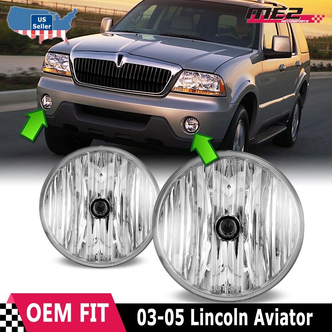 For Lincoln Aviator 03-2005 Factory Bumper Fog Lights Clear Lens Driving Lamps