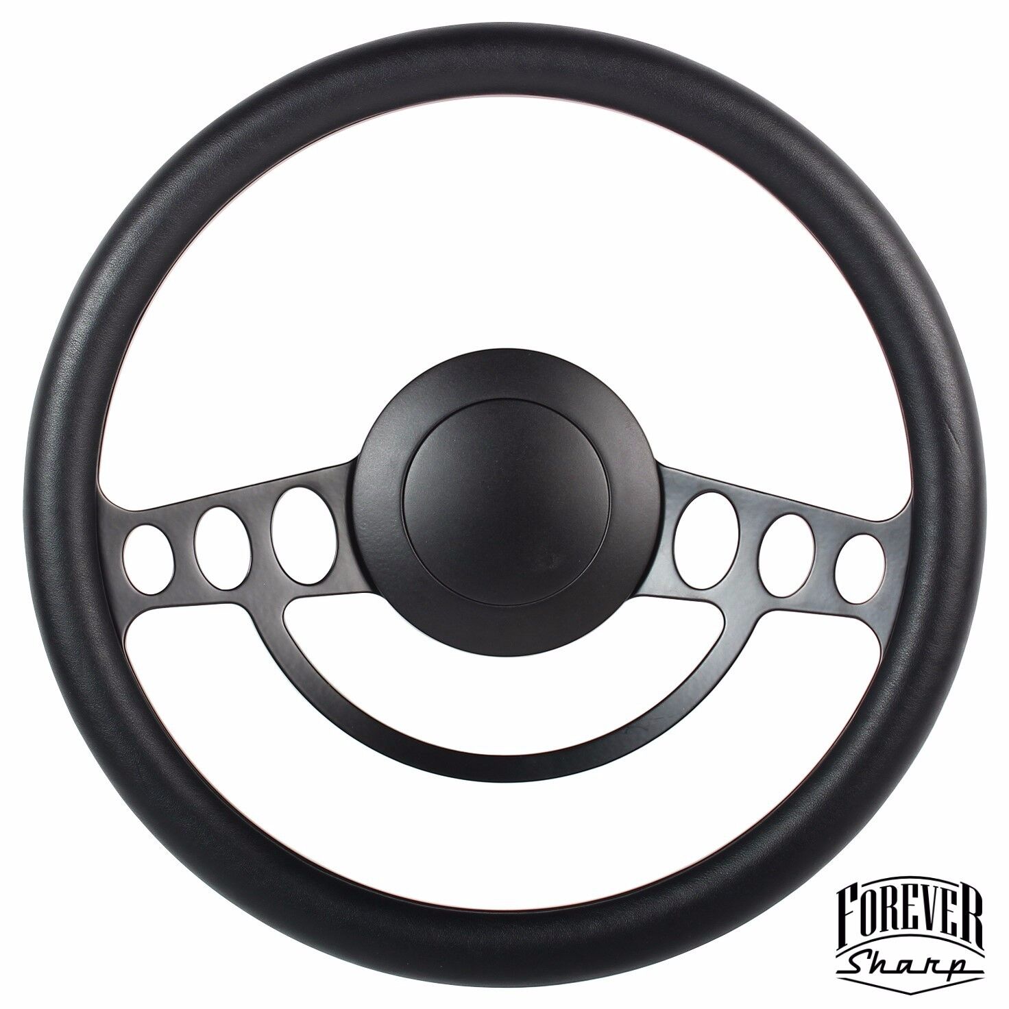 Chevy GM Chevelle Nova 9 Hole Black Vinyl Aluminum Steering Wheel w/ Horn Button