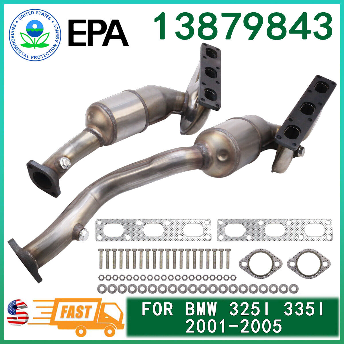 For BMW 325i 330Ci 2001- 2004 2005 Catalytic Converter Exhaust Front Left Right