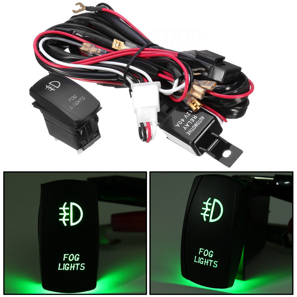 DURABLE Universal LED Fog Light Driving Lamp Wiring Harness Fuse Switch Relay