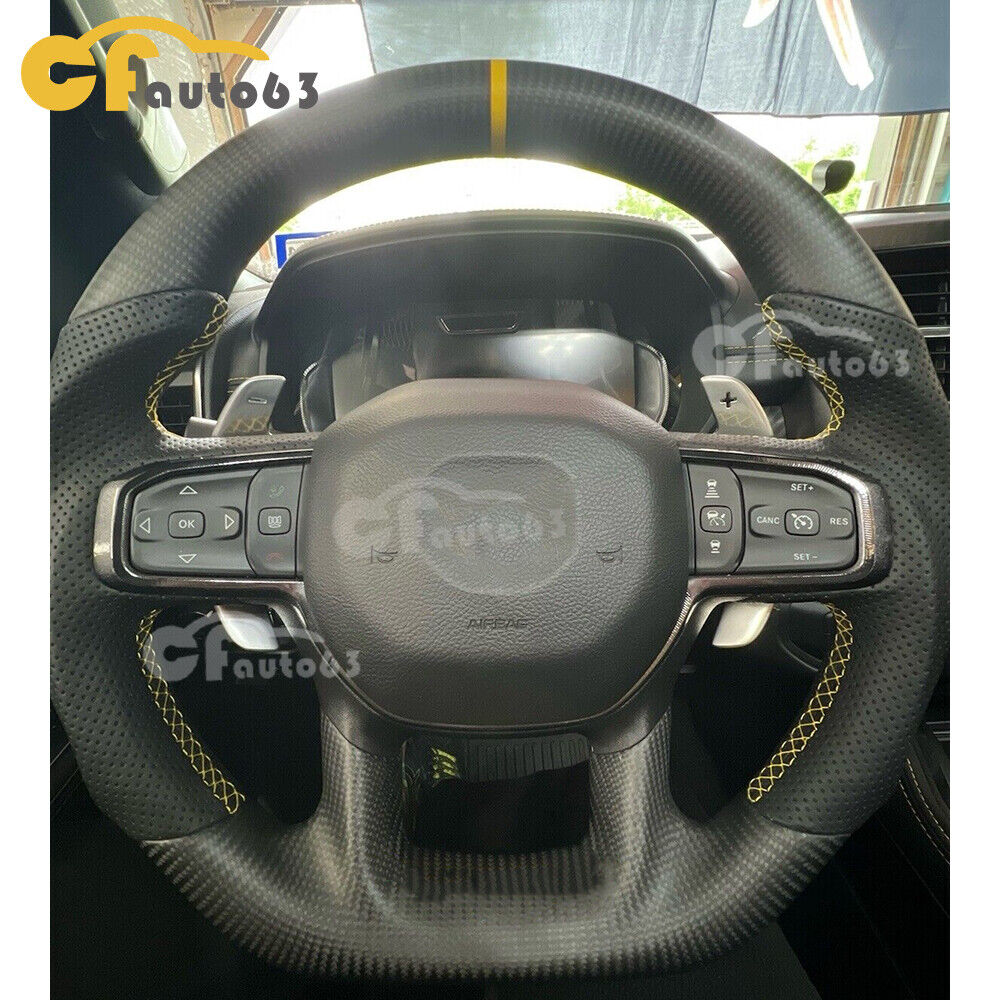 Matte Carbon Fiber Steering Wheel Fit 19+ Dodge Ram 1500 TRX with Heated