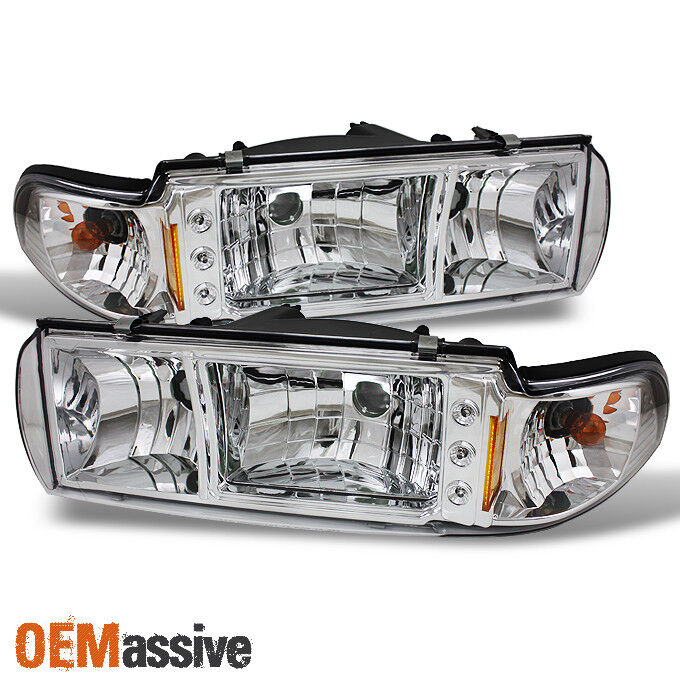 Fit 91-96 Chevy Impala Caprice 1PC LED Headlights/Corner Signal Lamps Left+Right