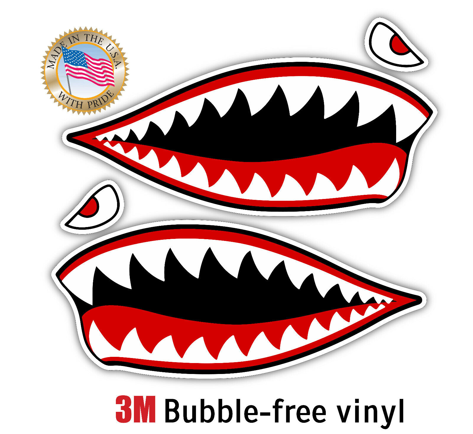 2x Tiger Shark Warhawk Decal Sticker Car Window Vinyl MADE IN USA