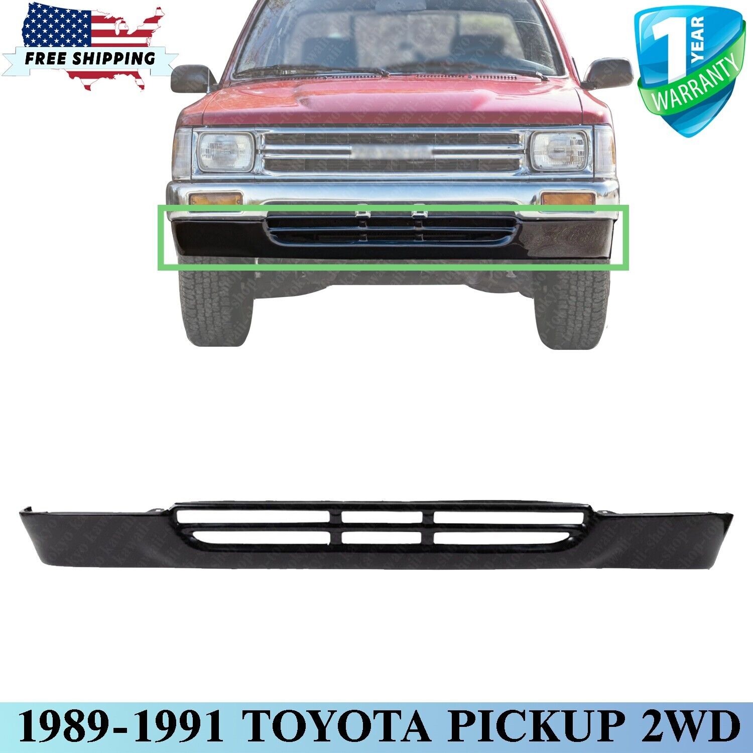 New Front Bumper Lower Valance Panel For 1989-1991 Toyota Pickup 2WD