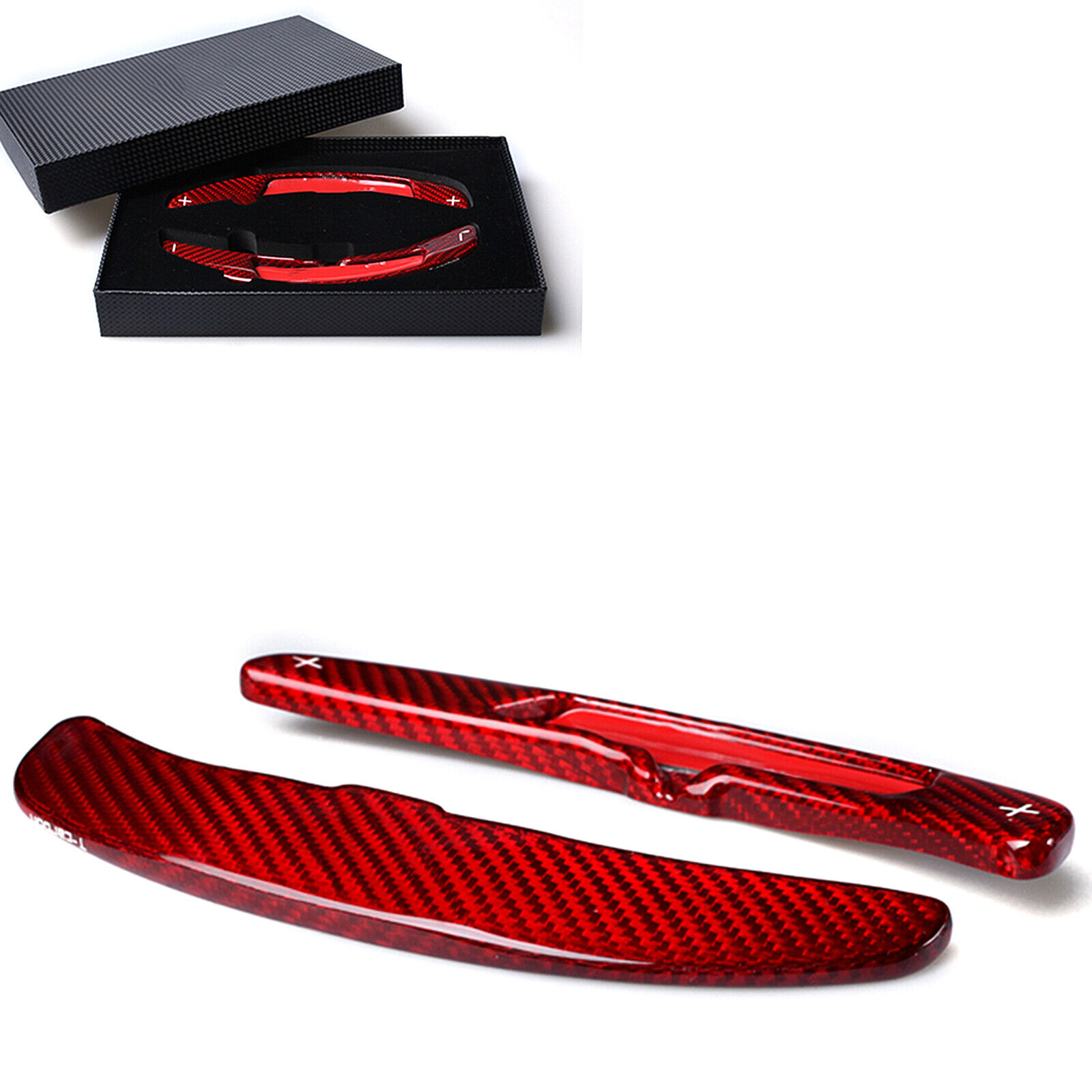 Red Carbon Steering Wheel Shifter Paddle Extension For Porsche 911 918 Spyder