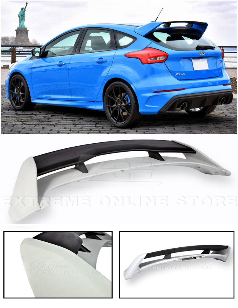 For 12-18 Ford Focus Hatchback JDM RS Style PRIMER BLACK Rear Roof Wing Spoiler
