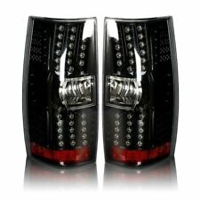 for 07-14 Chevy Suburban Tahoe LED Tail Brake Lights Rear Lamps Glossy Black L+R picture