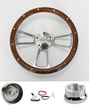 Nova Chevelle Mahogany Steering Wheel with Rivets Billet 14