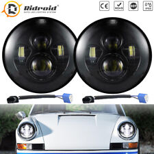 Black 7inch LED Headlights Hi/Lo Sealed Beam For Porsche 911 912 914 924 928 944 picture