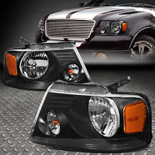 FOR 04-08 FORD F150 06-08 LINCOLN MARK LT BLACK HOUSING HALOGEN HEADLIGHTS PAIR picture
