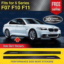 For BMW F07 F10 F11 5 Ser Sport Side Skirt Sticker 3D CARBON PATTERN Vinyl Decal picture