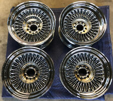 NOS Cadillac 15” 15X7 Tru Spoke 60 Wire Wheels Chrome Knockoffs Spinners Rust picture
