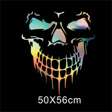 1Pcs 50x56CM Laser Skull Vinyl Decal Fit For Car Hood Side Body Spare Tire Decor picture