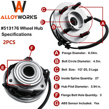 Front Wheel Hub & Bearing Assembly fit 2002-2006 2007 Jeep Liberty w/ ABS picture
