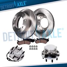 Front Disc Brake Rotors Pad + Wheel Hub Kit for 2012 2013 2014 2WD Ram 2500 3500 picture