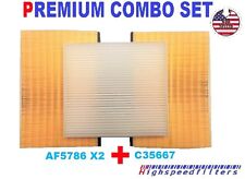 AF5786 C35667 COMBO 2x AIR FILTER & 1 Cabin Air Filter For LEXUS LS460 LS600h picture