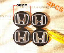 4PCS Black/Silver Logo Wheel Rim Center Hub Caps For Honda Civic 58MM/2.25